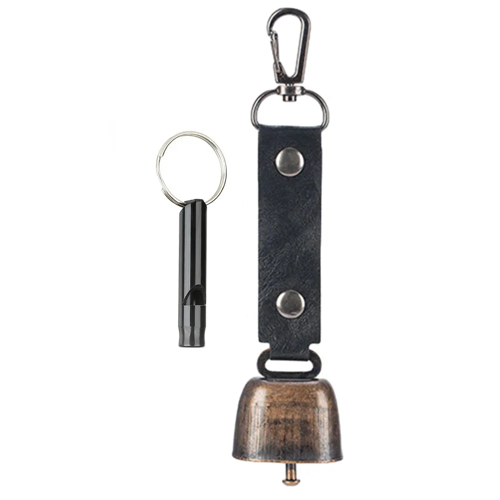 Bear Bell with Whistle Set with Magnetic Silencer Bear Repelling Bell Hanging Bear Bell Outdoor Camping Hiking Emergency Gear