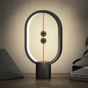 Bedroom Lamps - Mini Balance, Birthday Gifts, Bedside/Nightstand Plug-in Night Light, Magnetic for Home, Office, College Dorm (Black)