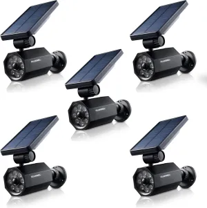 Bell   Howell Bionic Spotlight Solar Spot 25 Feet Motion Sensor, Sun Panels, Waterproof Frost Resistant Patio, Yard and Outdoor Lighting As Seen On TV, 5 pack, Black