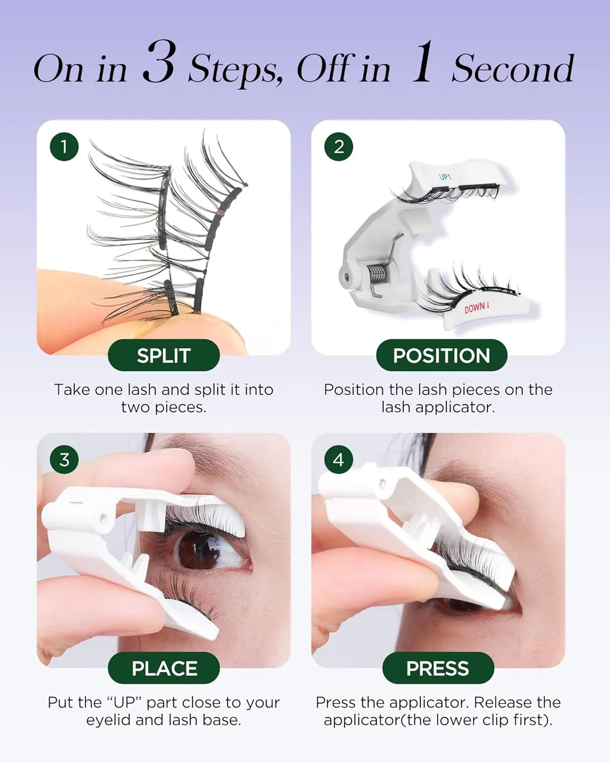BEYELIAN Magnetic Eyelashes with Applicator Kit, Reusable Natural Look 3D Lashes, Easy Apply Soft Upgrade Magnetic Lashes for Eye Makeup (Lightweight & Soft)