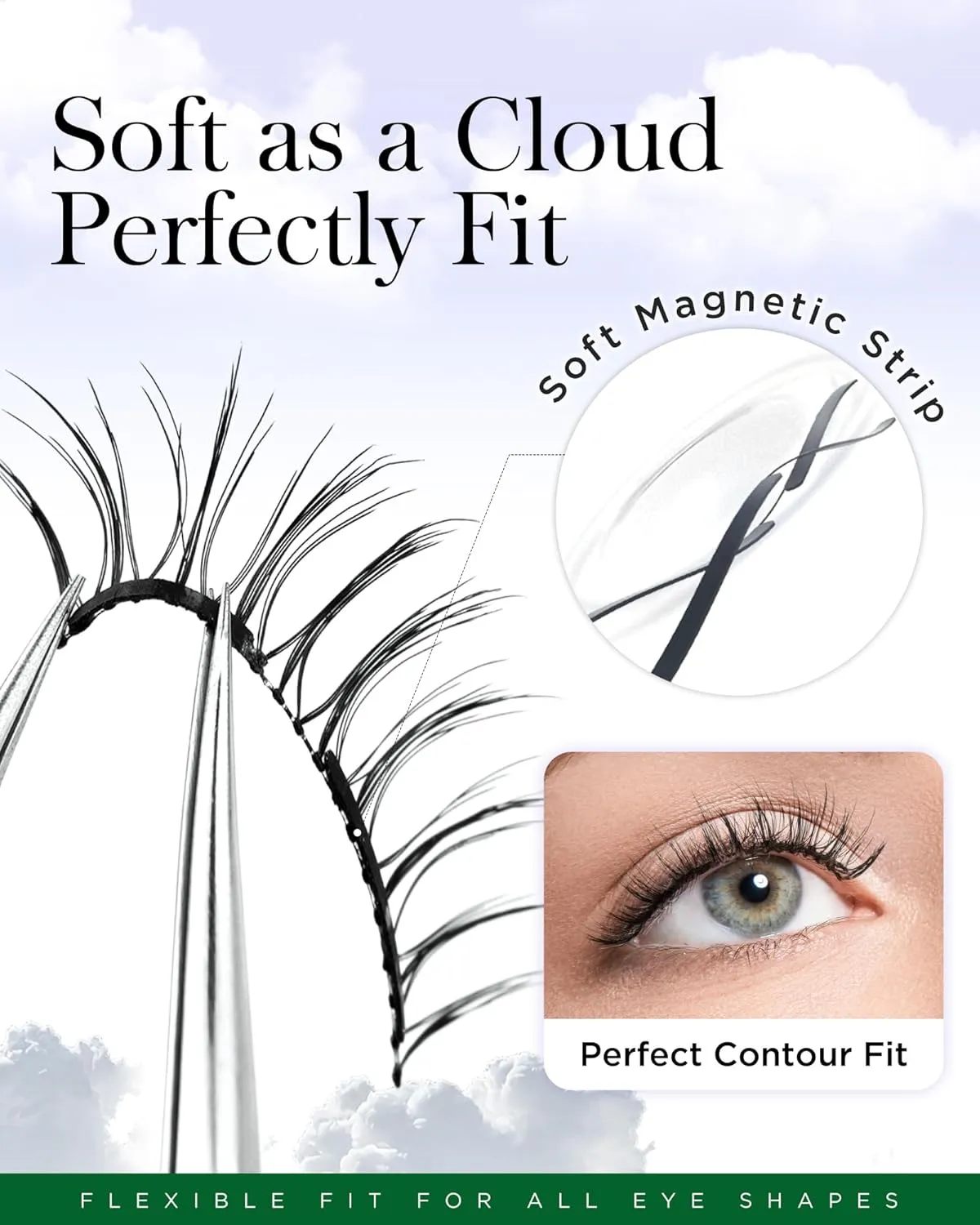 BEYELIAN Magnetic Eyelashes with Applicator Kit, Reusable Natural Look 3D Lashes, Easy Apply Soft Upgrade Magnetic Lashes for Eye Makeup (Lightweight & Soft)