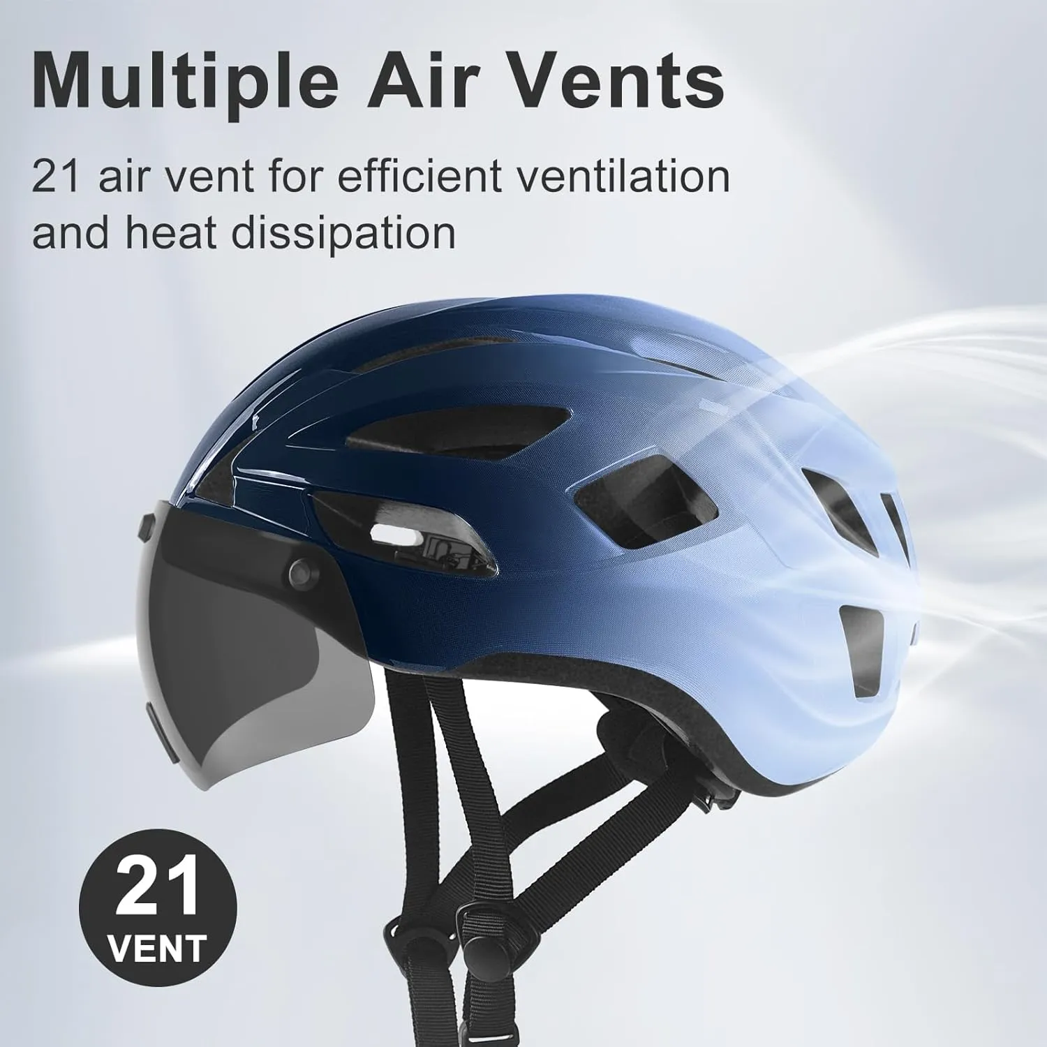 Bike Helmet Adult for Men, Lightweight Ebike Helmet with LED Light & Magnetic Goggles, USB Charging Cable Included, Cycling Helmet for Adult with Adjustable Dial Fit 58-62cm