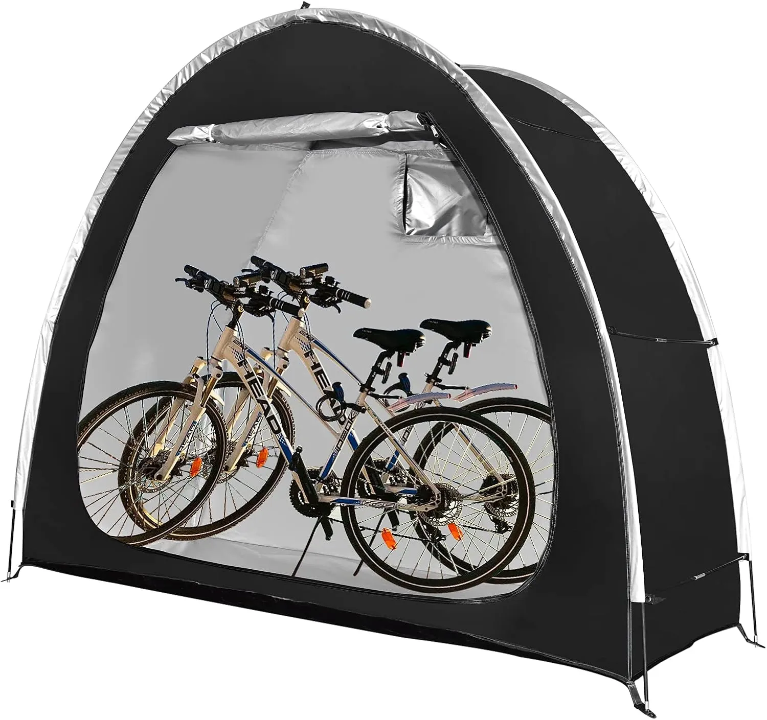 Bike Tent Foldable Bike Storage Shed Waterproof Porable Bicycle Storage Cover Shelter with Window for Outdoor,Garden,Camping and Hiking dark black
