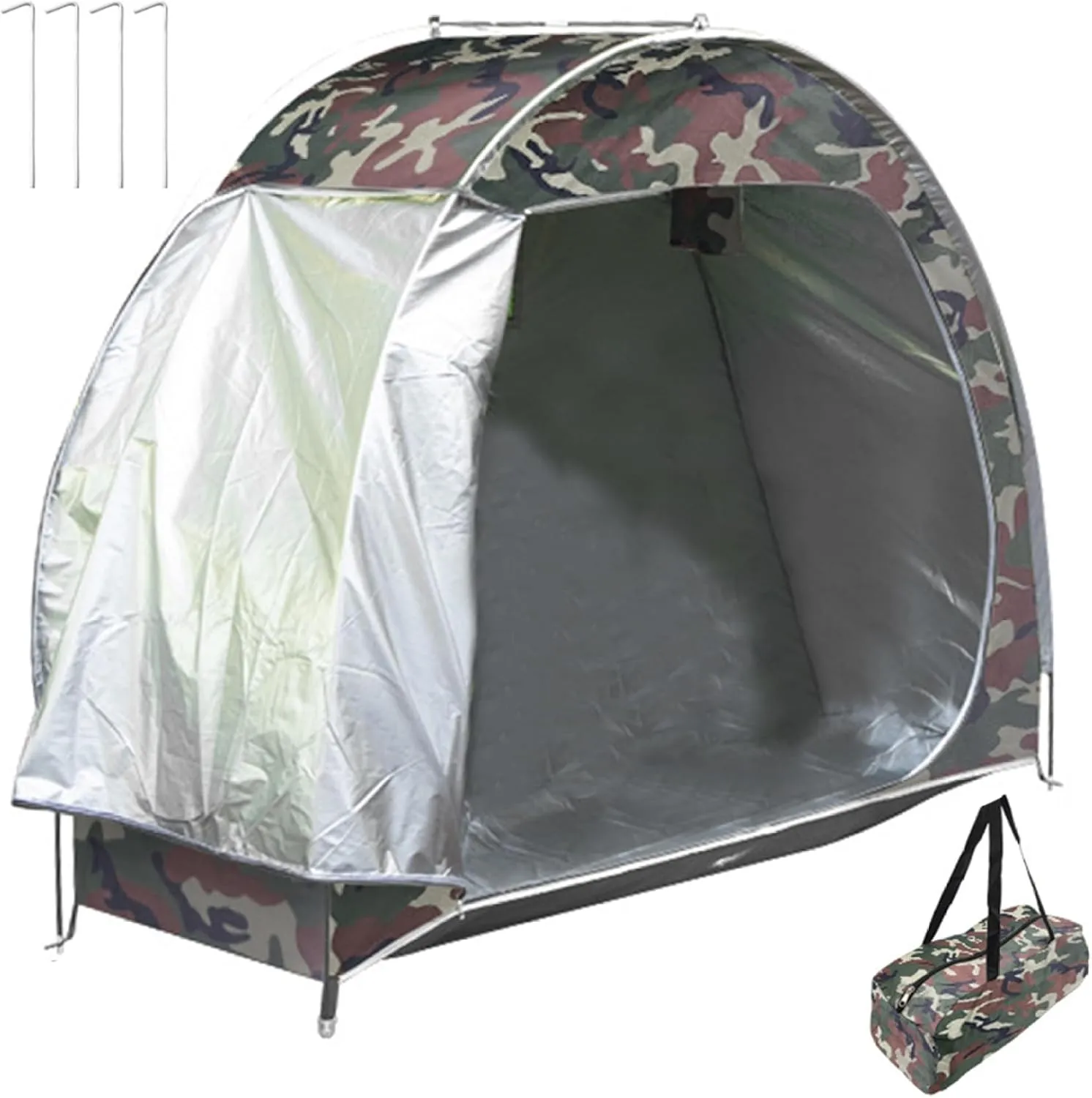Bike Tent, UV-Proof Waterproof Oxford Portable Bike Storage Tent Built-in Pockets and Ventilation Windows for Outside Storage #