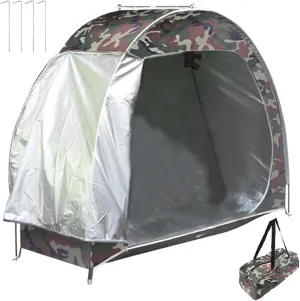 Bike Tent, UV-Proof Waterproof Oxford Portable Bike Storage Tent Built-in Pockets and Ventilation Windows for Outside Storage #