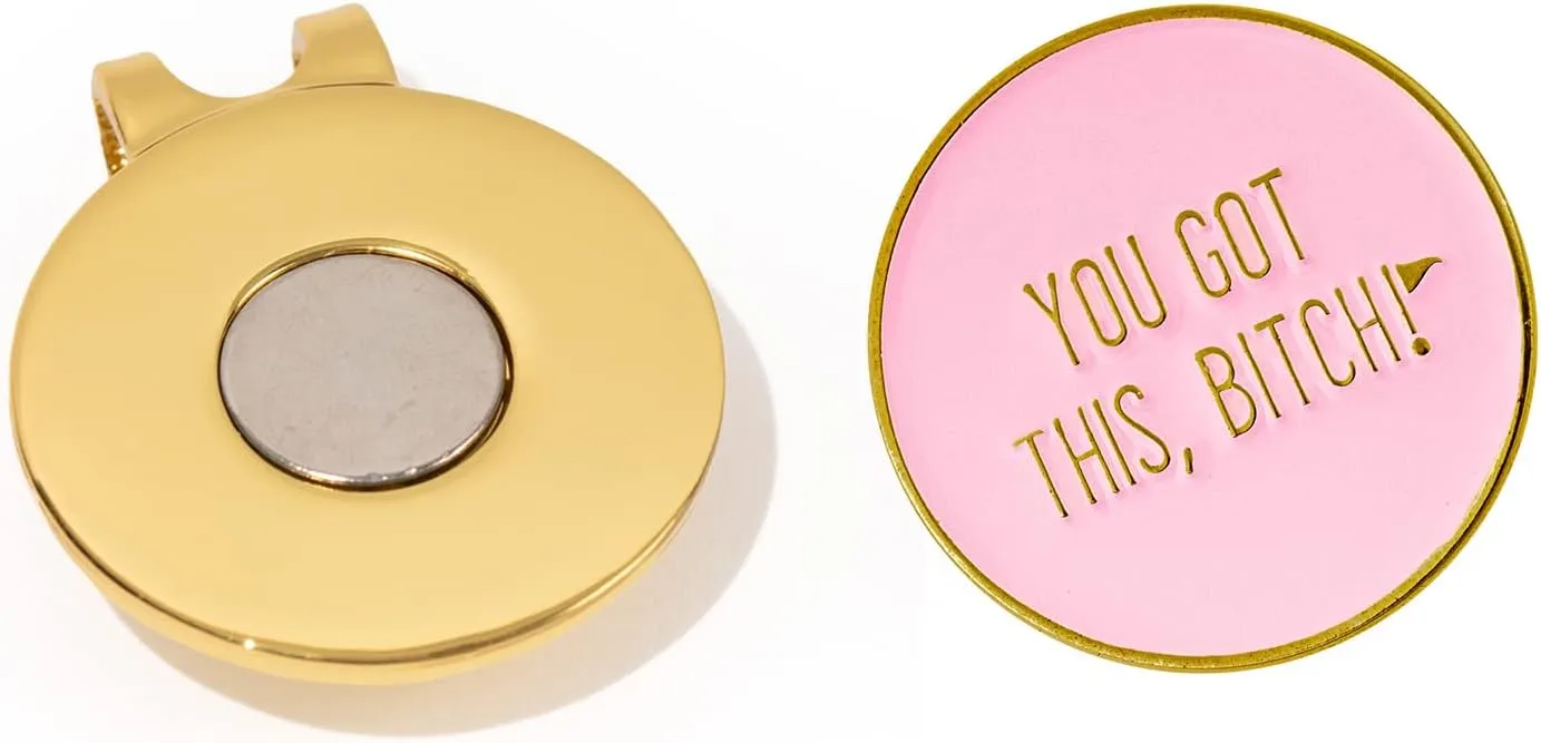Birdie Girl Women's Golf Ball Marker Hat Clip, Magnetic Golf Ball Marker, Golf Bag Accessories