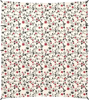 Black Brances Red Blooms Beach Cabana Tent UPF50  Protection Waterproof Sun Shade with Sand Shovel for Camping, Picnics, Backyard