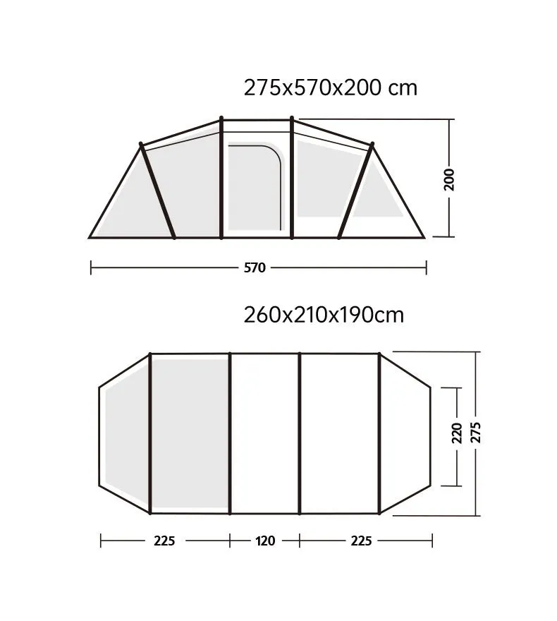 BLACKDOG Large Camping Tunnel Tent