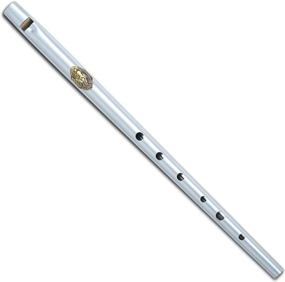Black/Silver Metal Ireland Flute Clarke Tinwhistle Irish Whistle Flute in C/D Key (Silver Key D)