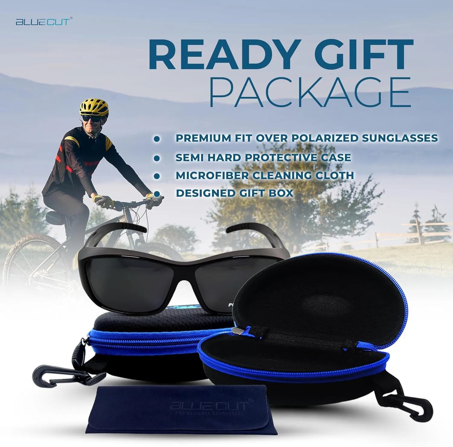 BLUE CUT Fit Over Polarized Sunglasses Solar Shield Sunglasses To Wear Over Glasses