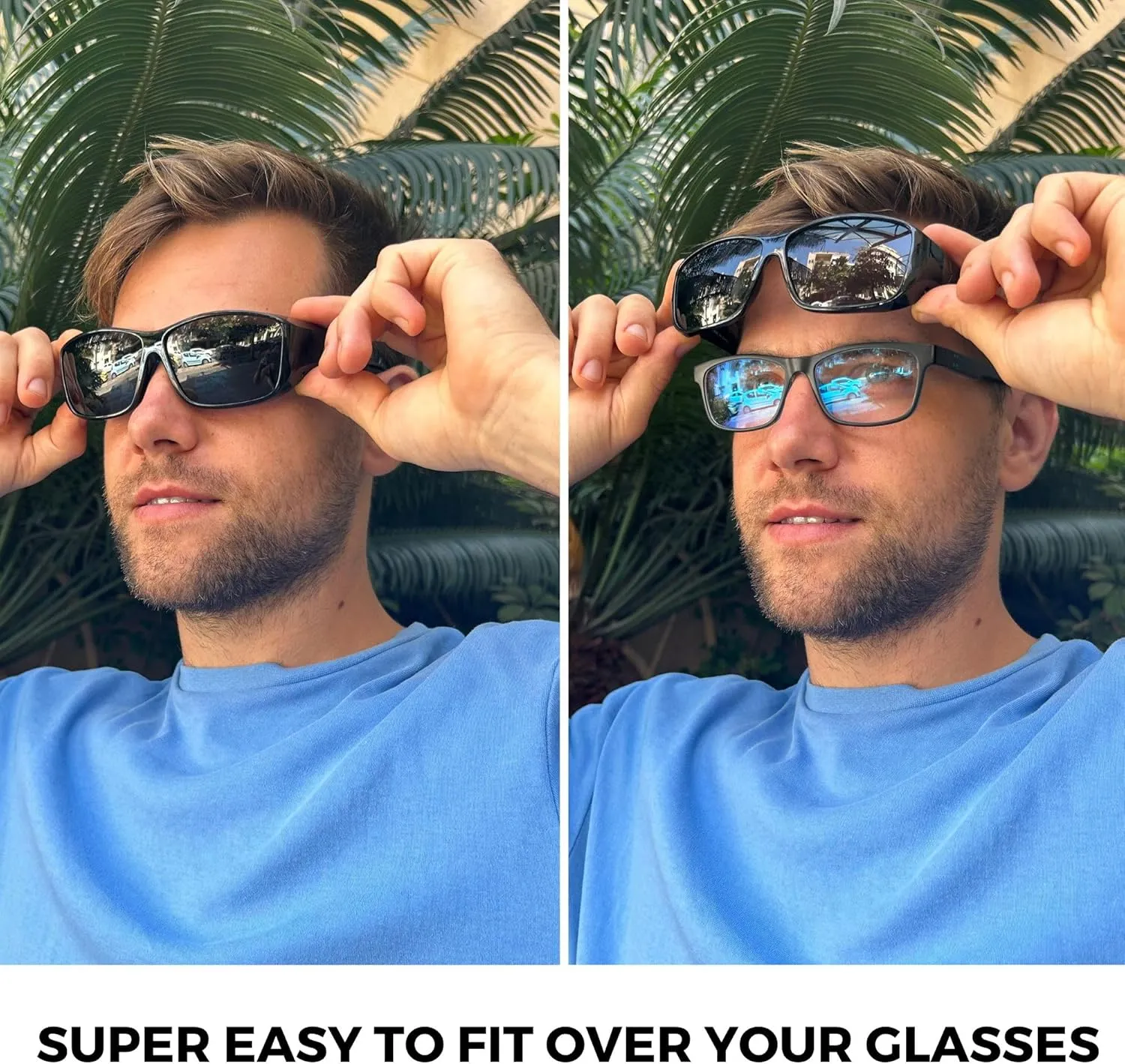 BLUE CUT Fit Over Polarized Sunglasses Solar Shield Sunglasses To Wear Over Glasses