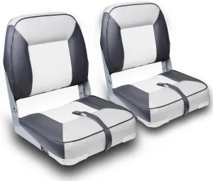 Boat Seats 2 Pack Low/High Back,Folding Fishing Waterproof Universal Pontoon Boat Seat Bass Tracker Boat Chairs
