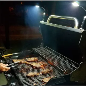 BRIGHT EYES | Magnetic Barbecue BBQ Grill Light Set for Grilling 2 Pack | 6 Alkaline AAA Batteries Included | Works on All Grills with an Exception to Stainless Steel.