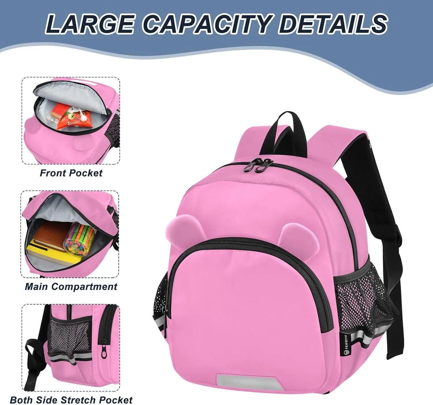 Bright Pink Toddler Backpack for School Kids Backpacks for Girls Boys 3-6 Elementary Preschool Kindergarten Backpack Toddler Bag