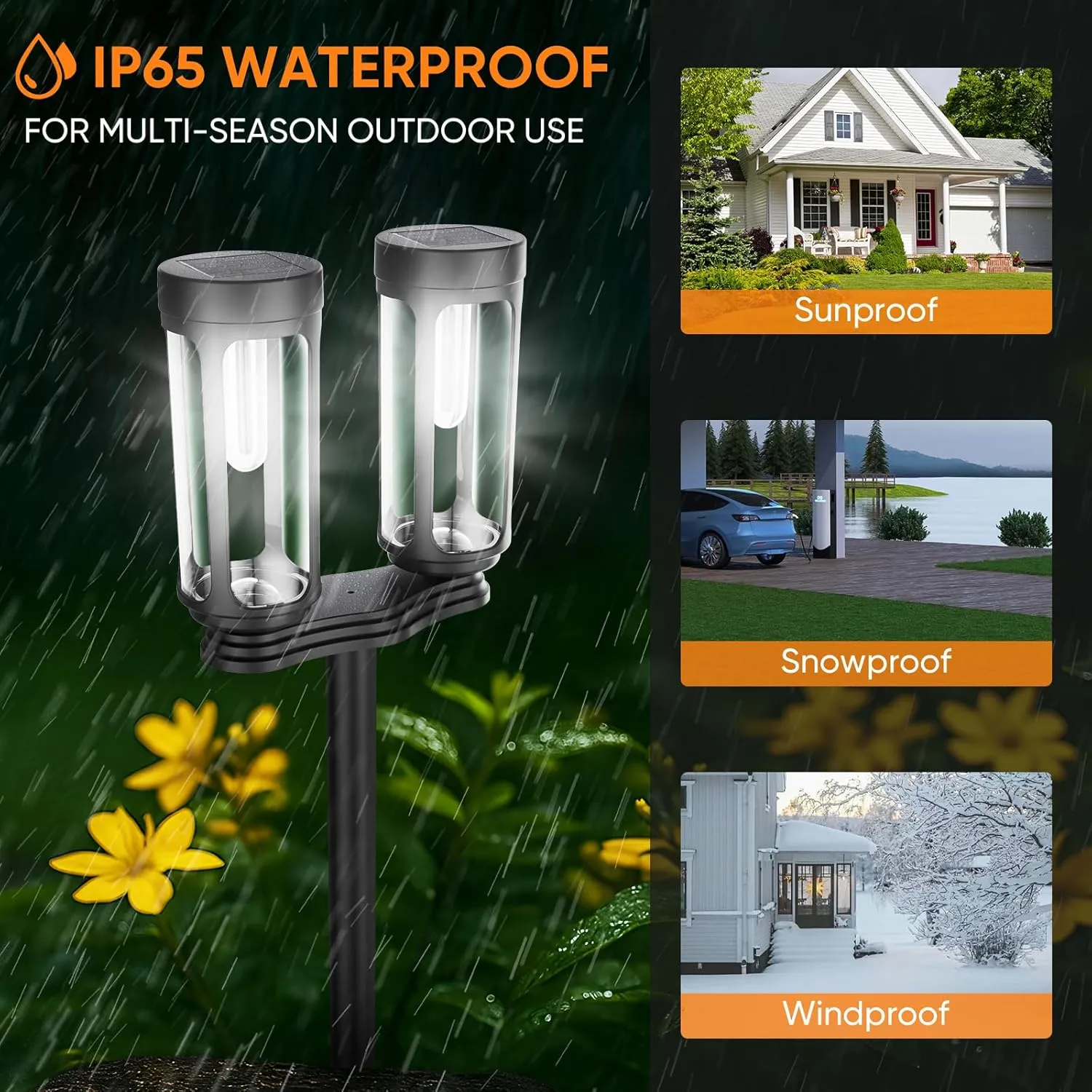 Bright Solar Pathway Lights Outdoor, 8 Pack Solar Powered Garden Lights Waterproof, Auto On/Off Yard Lawn Patio Walkway Driveway Decor Landscape Lighting White Lights
