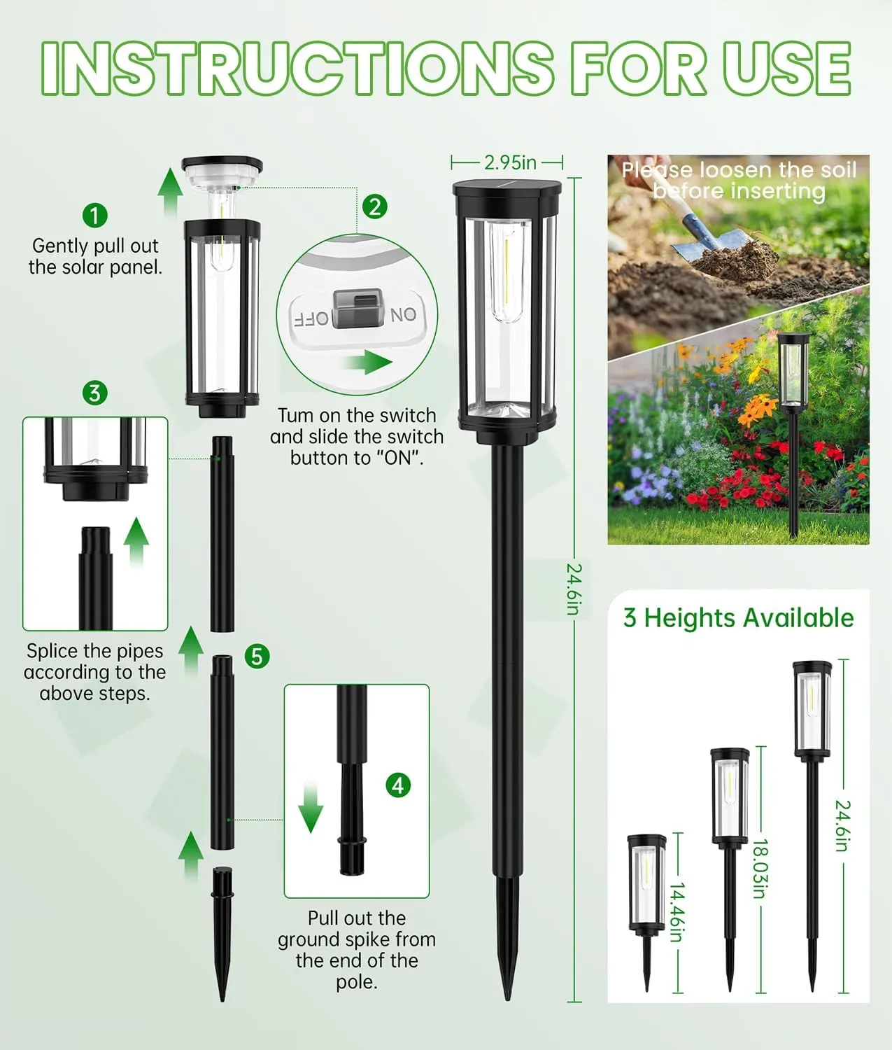 Bright Solar Pathway Lights Outdoor, 8 Pack Solar Powered Garden Lights Waterproof IP65, Auto On/Off Outdoor Light for Lawn Patio Walkway Driveway Decor Landscape Lighting