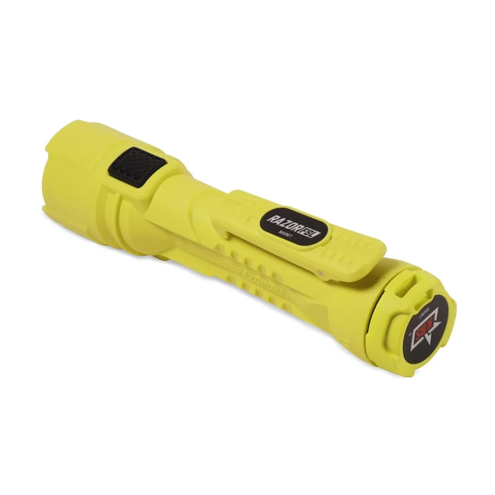 Bright Star Razor FSL Dual Light Magnetic LED Flashlight – 14,000 Candela, 10-Hour Runtime, USA-Made, Includes 3AA Batteries for Convenience