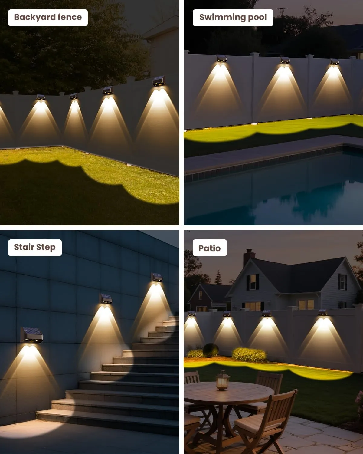 Brighter Solar Fence Lights-3000/4000/6000K 3 Mode,Solar Lights Outdoor Waterproof,Dusk to Dawn Deck Light, Outdoor Lighting for Backyard/Railing/Wall/Step/Patio(12 Pack)