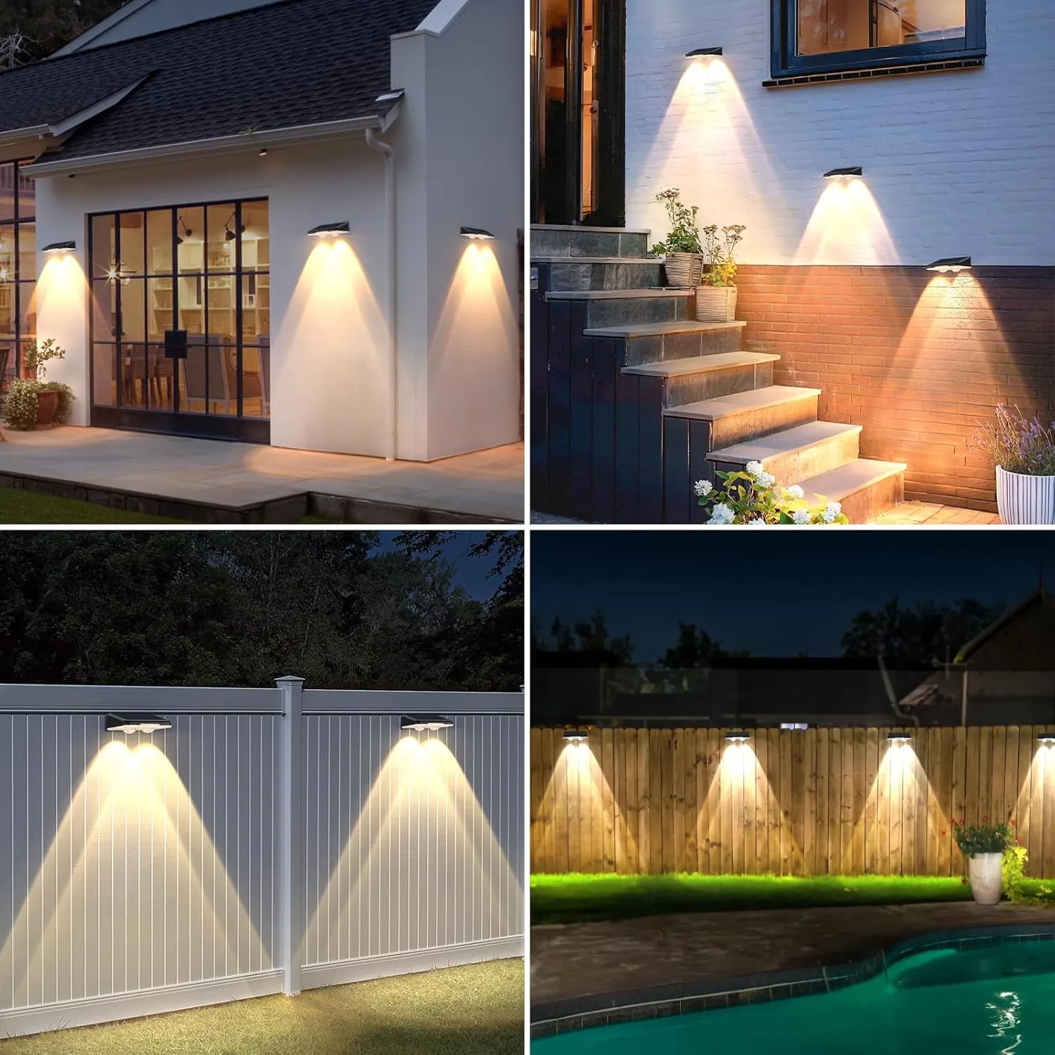 Brightever Solar Fence Lights Outdoor 12-Pack, Waterproof LED Solar Powered Deck Lights with 3 Modes (3000K/4500K/6500K) for Outside, Step, Stairs, Balcony, Yard, Patio, Walkway, Pathway, Railing