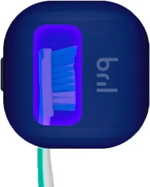 Bril UV-C Toothbrush Sanitizer, Portable Cleaner, Travel Cover, Magnetic Holder, and Rechargeable Case for Any Size Toothbrush, Navy