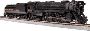 Broadway Limited 7593 Chesapeake & Ohio K-2 Mikado, #1196, 16-VC Tender, Paragon4 Sound/DC/DCC, Smoke, HO Scale