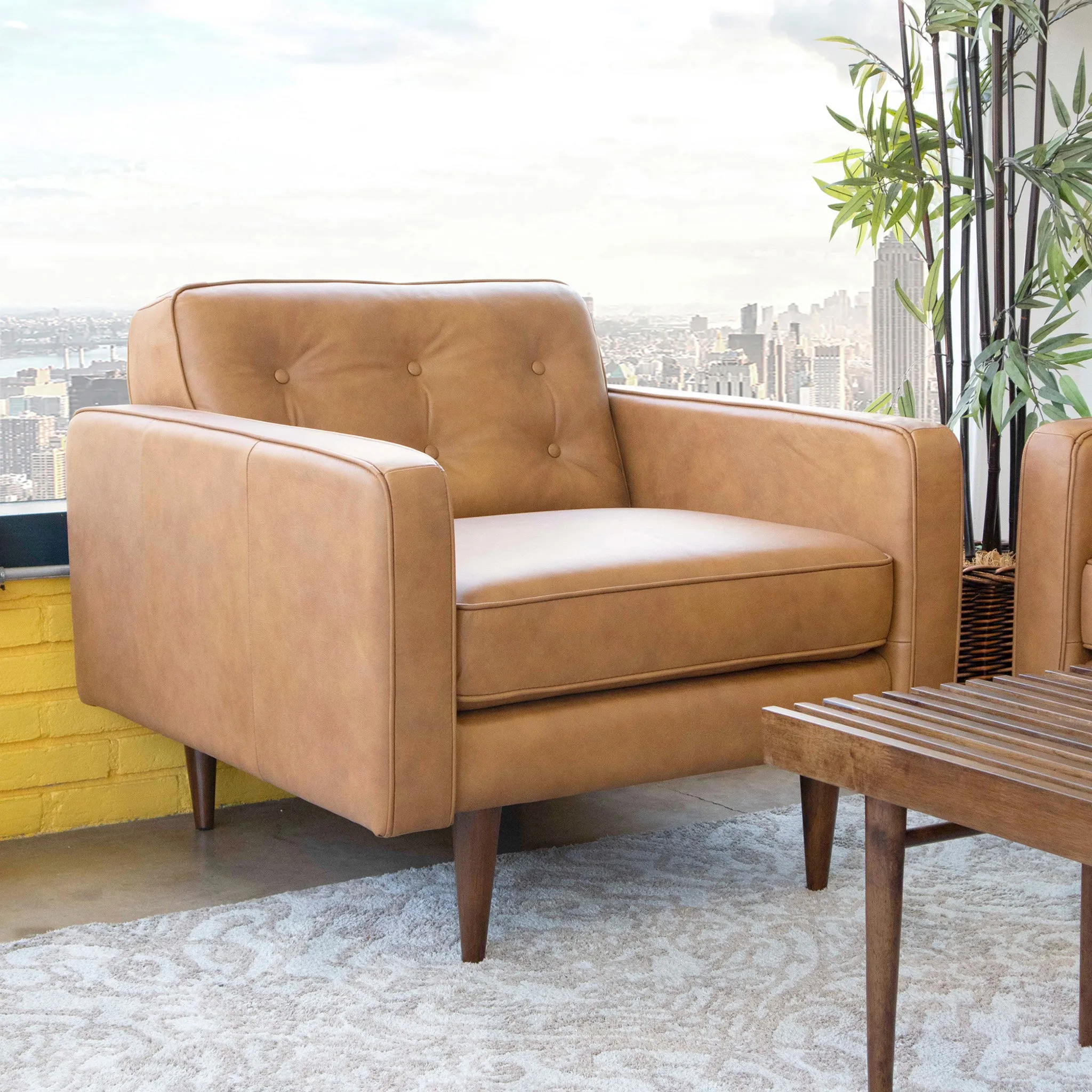 Broxton Tan Leather Lounge Chair