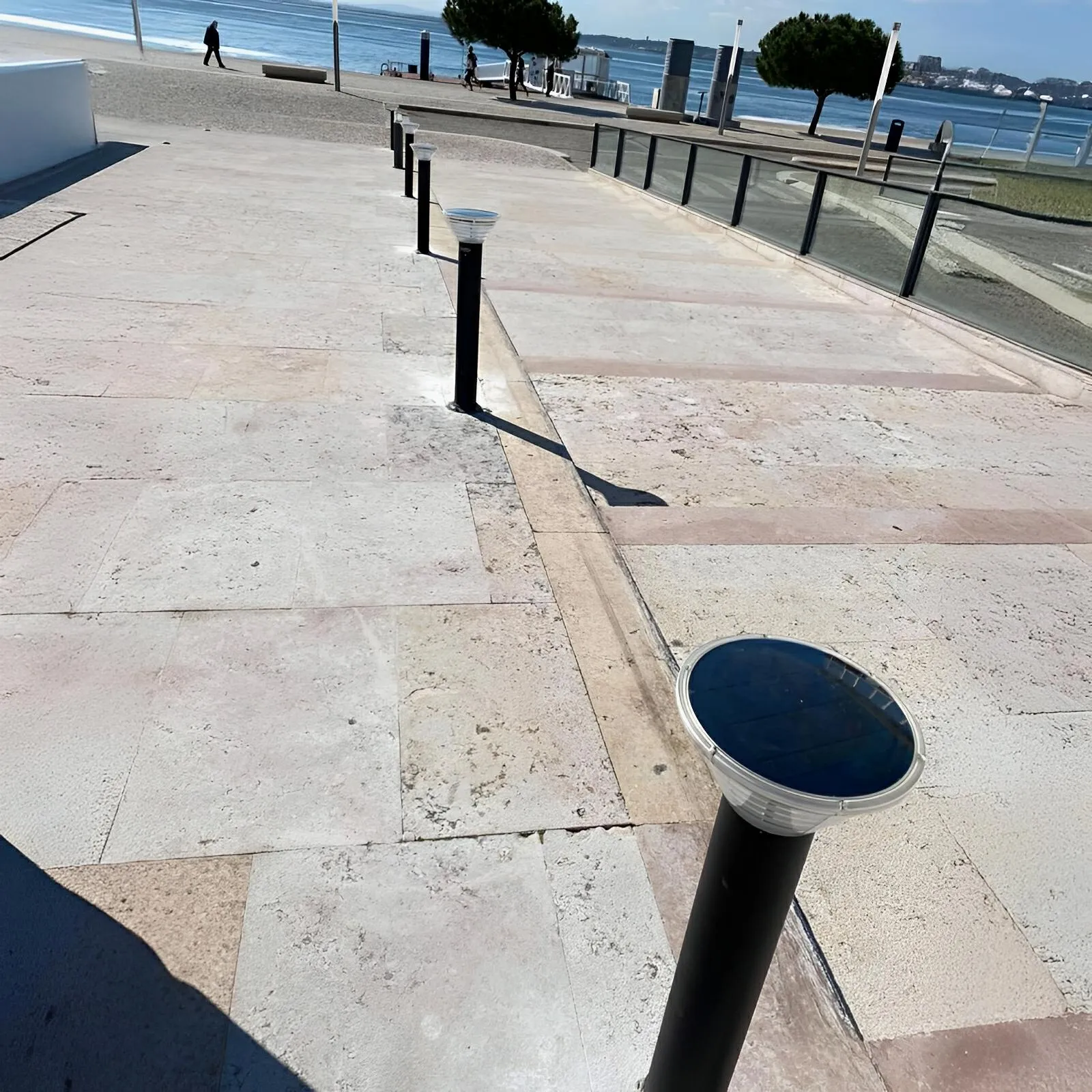 Bruen Commercial Solar Bollard Light Matt Black With Dual Temp 12  Hours Light PL-Bruen