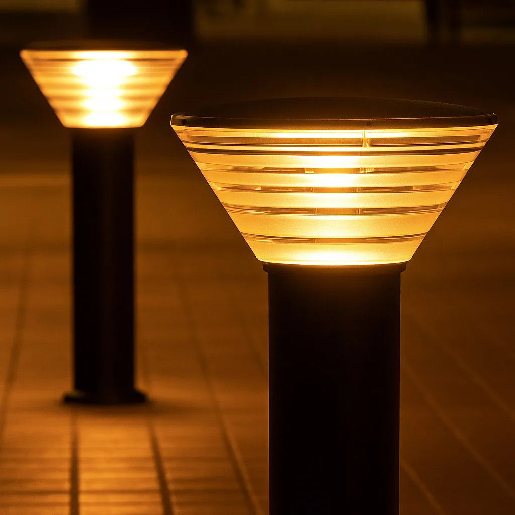 Bruen Commercial Solar Bollard Light Matt Black With Dual Temp 12  Hours Light PL-Bruen