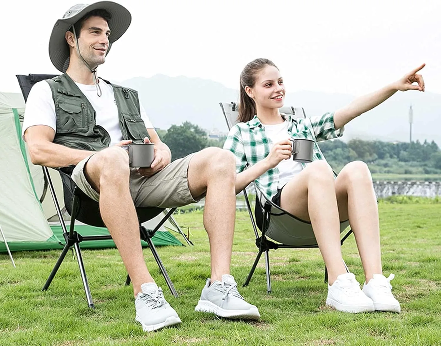 BTZHY Recliner Chair,Portable Fishing Chair,Outdoor Camping Chairs,Foldable Moon Chair,for Picnics,Garden,Sandy Beach,BBQ.