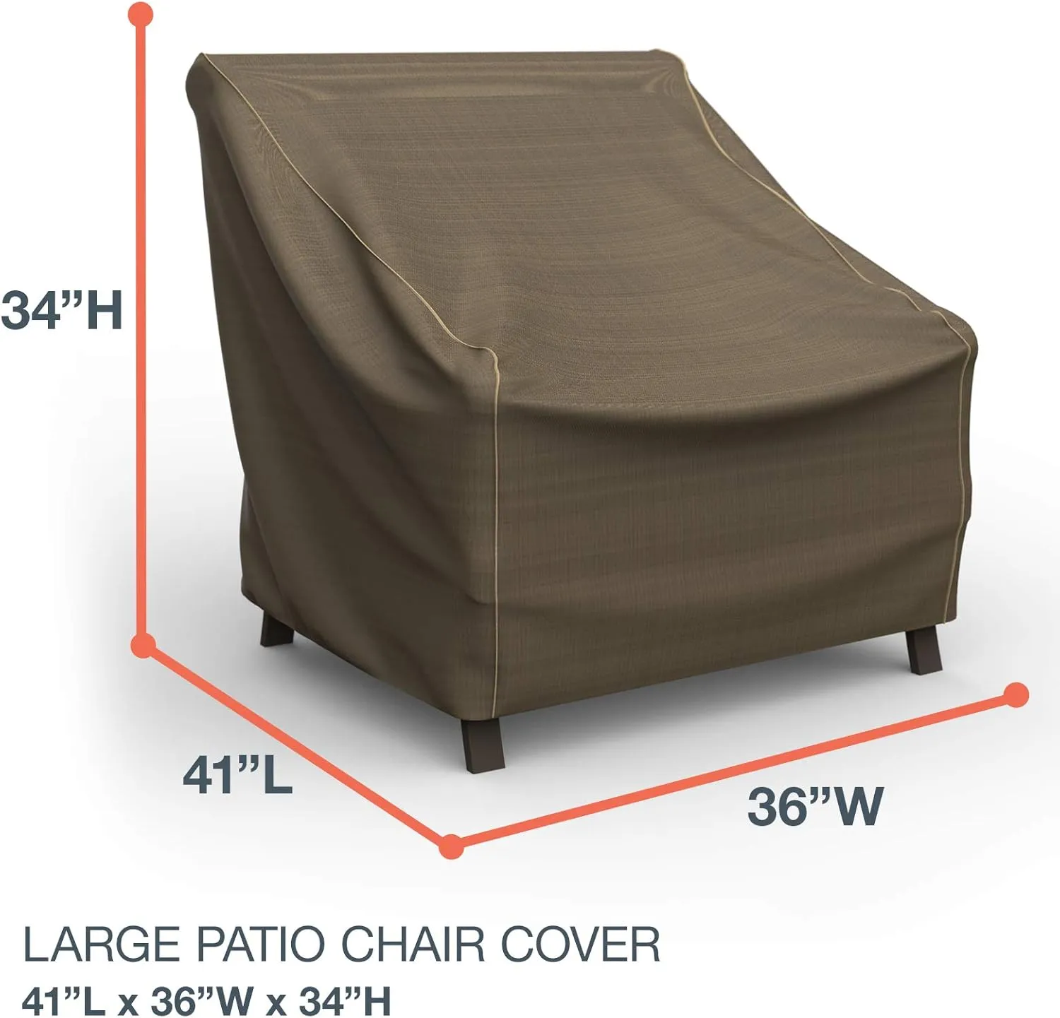 Budge P1W02BTNW3 StormBlock Hillside Patio Chair Cover Premium, Outdoor, Waterproof, Large, Black and Tan Weave