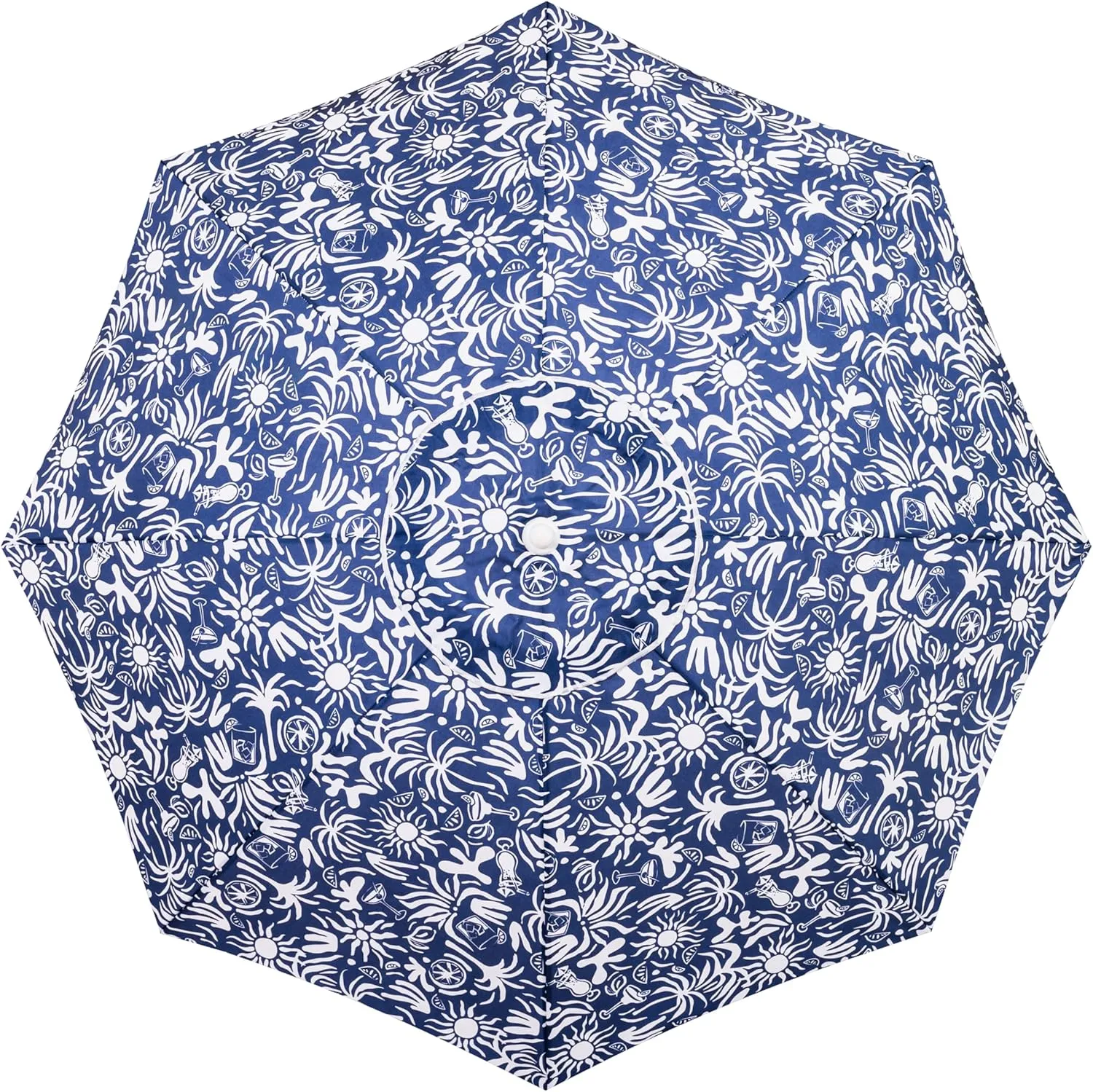 Business & Pleasure Co. Margaritaville Manana Umbrella - 6.5' Beach Umbrella Sand Anchor, 7' Tall Telescopic Aluminum Pole, UPF 50 