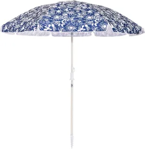 Business & Pleasure Co. Margaritaville Manana Umbrella - 6.5' Beach Umbrella Sand Anchor, 7' Tall Telescopic Aluminum Pole, UPF 50 