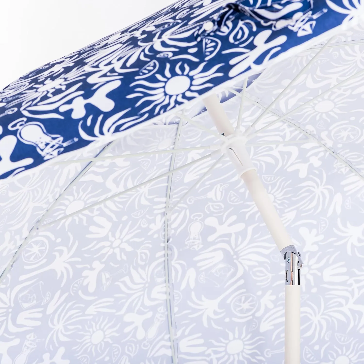 Business & Pleasure Co. Margaritaville Manana Umbrella - 6.5' Beach Umbrella Sand Anchor, 7' Tall Telescopic Aluminum Pole, UPF 50 