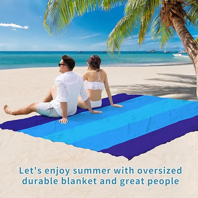 BYDOLL Beach Blanket Sandproof Waterproof 78''×81'' 1-4 Adults Compact Lightweight Oversized Beach Blanket Large Picnic Mat Beach Blanket for Travel Camping Hiking Picnic