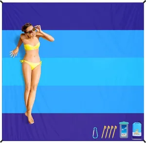 BYDOLL Beach Blanket Sandproof Waterproof 78''×81'' 1-4 Adults Compact Lightweight Oversized Beach Blanket Large Picnic Mat Beach Blanket for Travel Camping Hiking Picnic