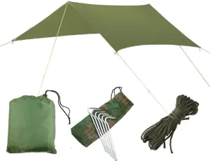 Camping Accessory Ultralight Outdoor Portable Hammock Awning Hanging Tent Wear-Resisting Large Multi-Functional Mat Foldable Anti-UV Waterproof(Army Green) (Color : Sky Blue)