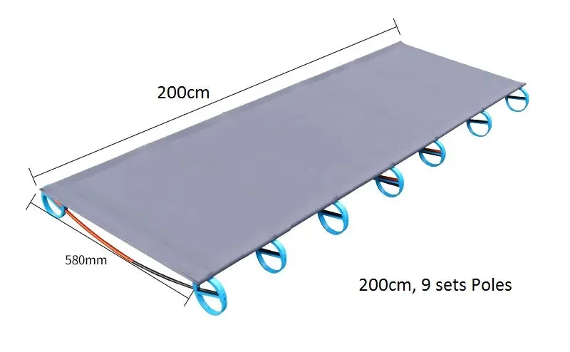 Camping Folding Bed Ultralight Single Tent Cot Portable Sleeping Bed Alloy Frame