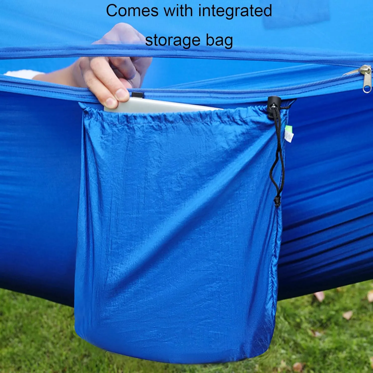 Camping Hammock, Large Camping Hammock with Mosquito Net, 2 Person Hammock Tent Anti-Rollover Outdoor Hammock, for Outdoor Hiking Travel (Brown)
