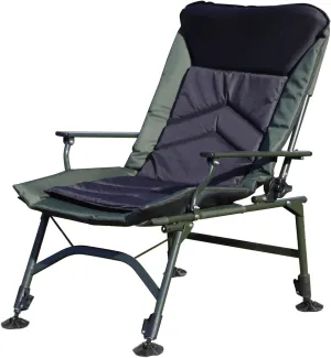 Camping Lounge Chair, Portable Folding Reclining Camping Chair with Adjustable backrest for Indoor and Outdoor Camping Beach Hiking Fishing, Green and Black
