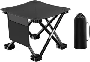 Camping Stool, Compact Lightweight Foldable Travel Seat for Camping & Outdoors For Easy Transport To Any Event Or Activity From Picnics To Sporting Games(Large Black)