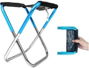 Camping Stool, Small Folding Chair, The Folding Chair Outdoor Portable Stool Lightweight Camping Fishing Compact Seat (Color : Blue)
