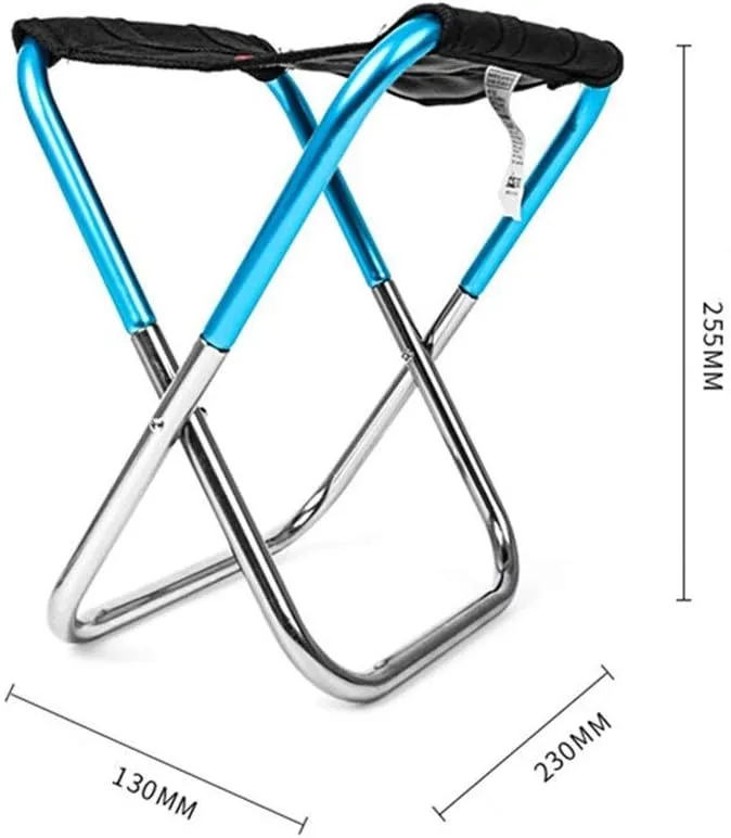 Camping Stool, Small Folding Chair, The Folding Chair Outdoor Portable Stool Lightweight Camping Fishing Compact Seat (Color : Blue)