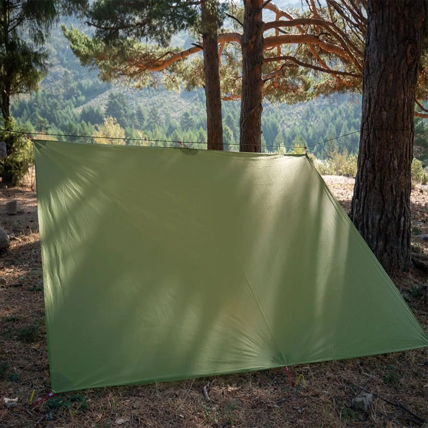 Camping Tarp, Ultralight Tarp Lightweight Sun Shelter Camping Mat Tent Footprint 15d Nylon Silicone 160g (Color : Dark Green 210x150cm)