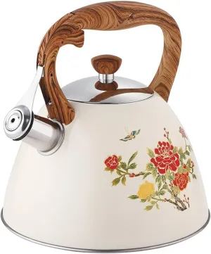 Camping Teapot, Tea kettle, Food Grade Stainless Steel Teapot for Stove Top, Whistling Tea Kettle with Ergonomic Handle for Induction, Electric Stove Tops