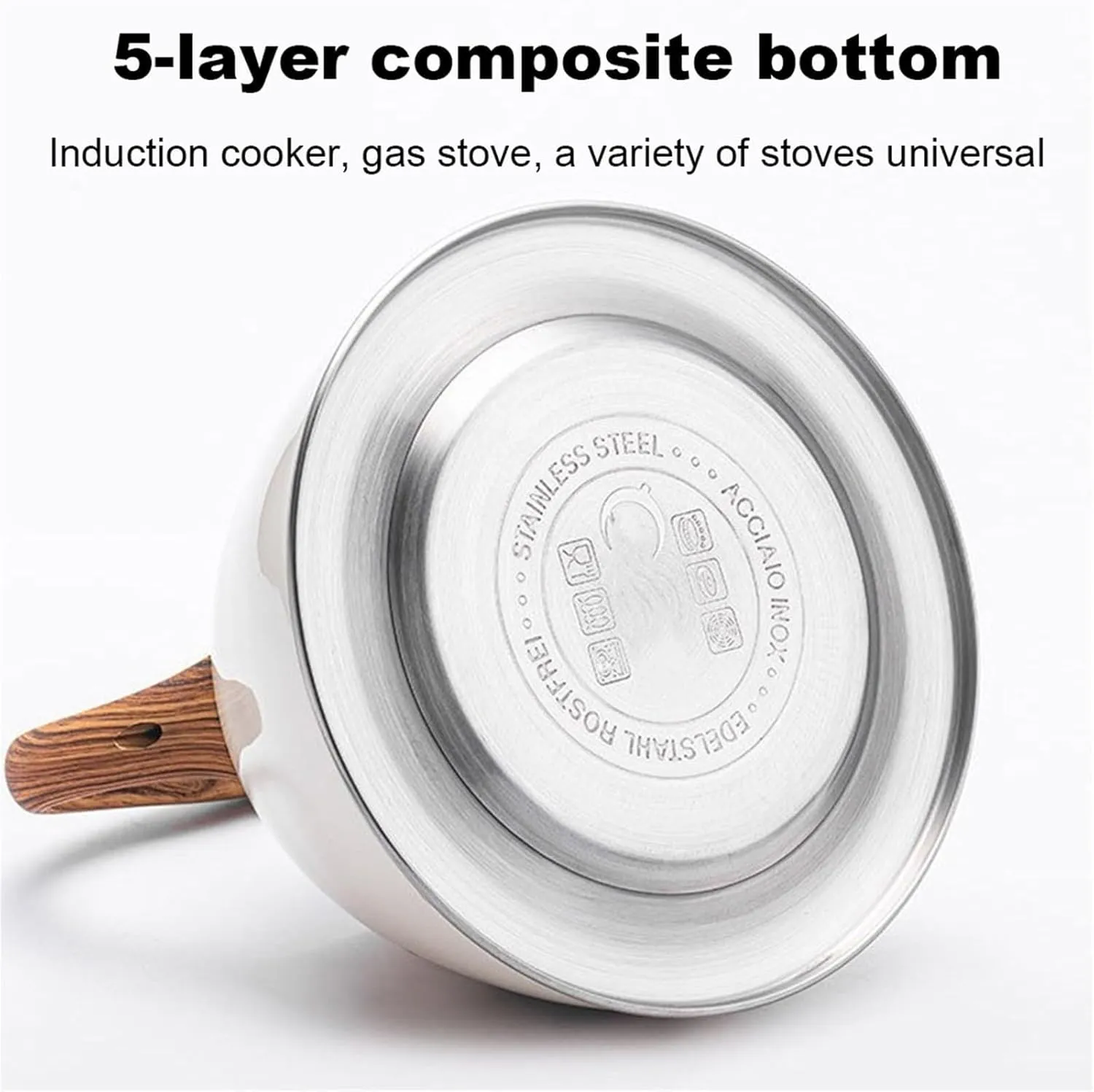 Camping Teapot, Tea kettle, Food Grade Stainless Steel Teapot for Stove Top, Whistling Tea Kettle with Ergonomic Handle for Induction, Electric Stove Tops