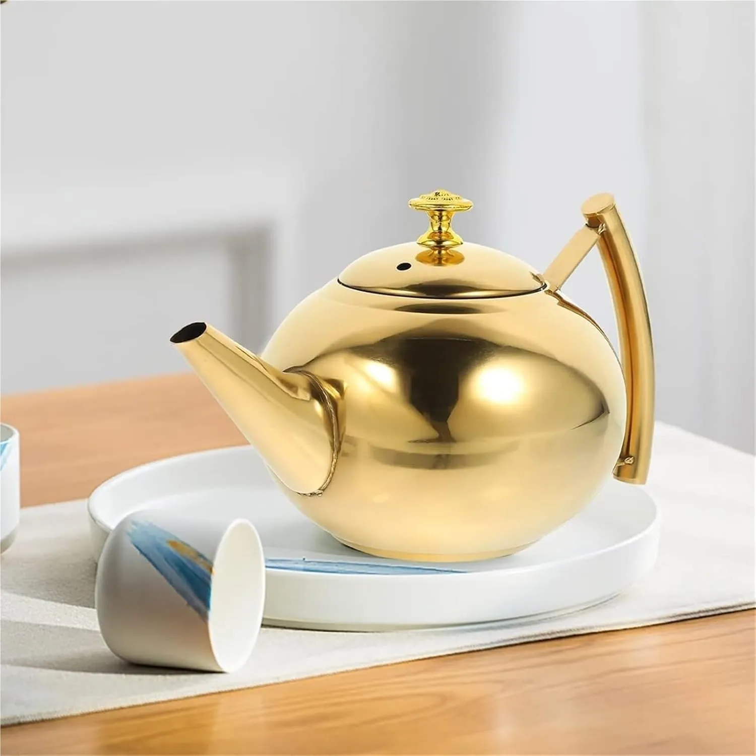 Camping Teapot, Tea Kettle with Infuser - 304 Stainless Steel Stovetop Teapot for Tea, Coffee, and Milk(1.5L)