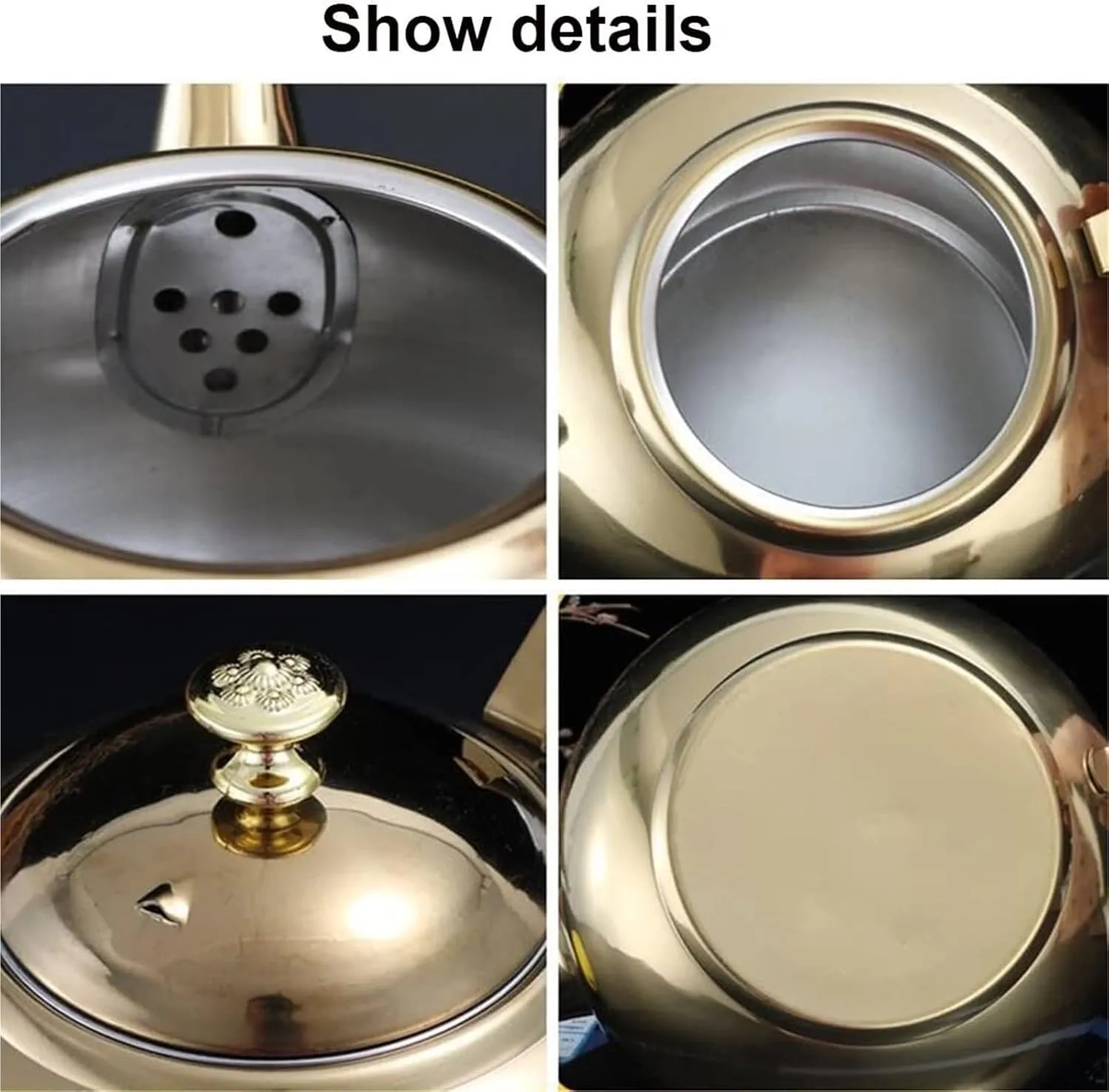 Camping Teapot, Tea Kettle with Infuser - 304 Stainless Steel Stovetop Teapot for Tea, Coffee, and Milk(1.5L)