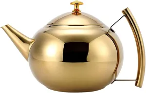 Camping Teapot, Tea Kettle with Infuser - 304 Stainless Steel Stovetop Teapot for Tea, Coffee, and Milk(1.5L)