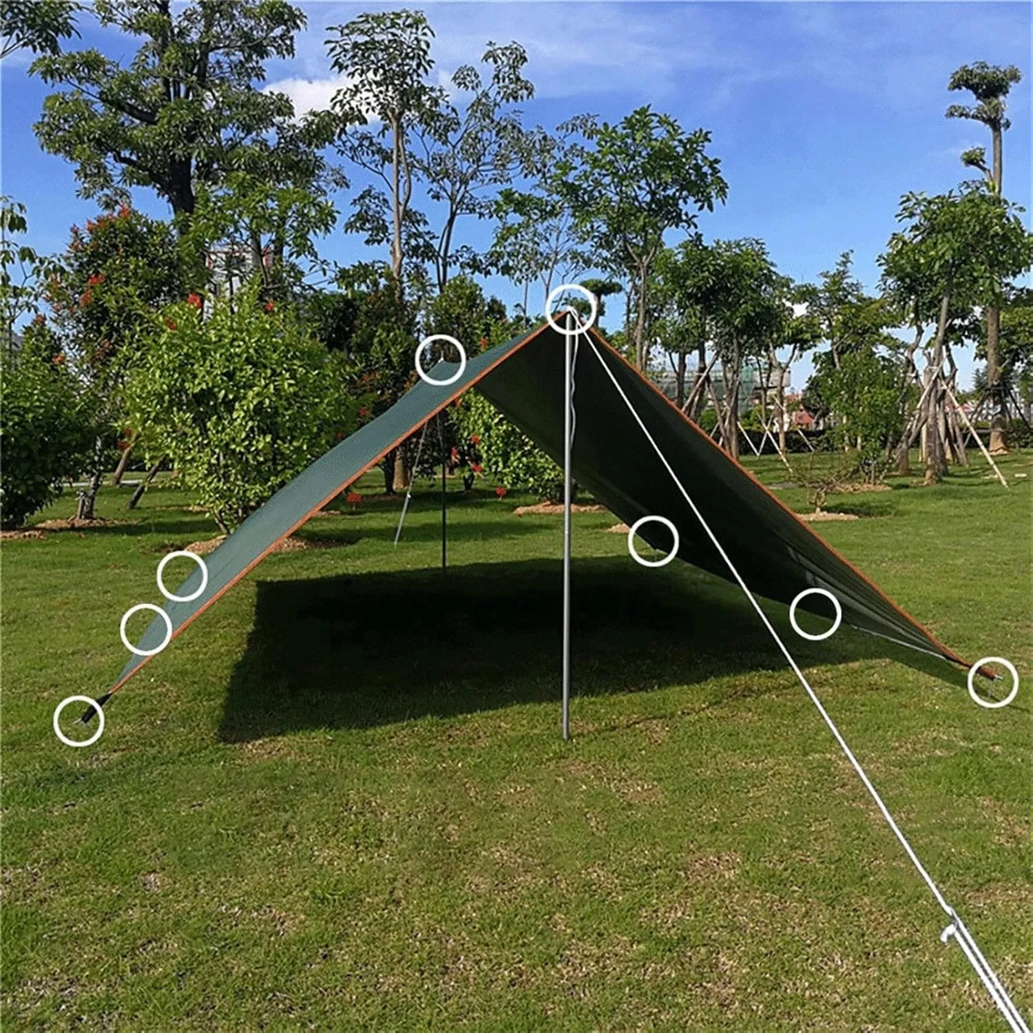 Camping Tent Awning Waterproof Tarpaulin Tent Shade Ultralight Garden Canopy Shade Outdoor Camping Hammock Travel Beach Awning (Color : 3, Size : 3x5m (1 3x3m)