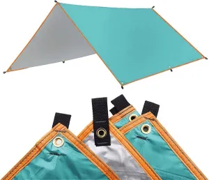 Camping Tent Awning Waterproof Tarpaulin Tent Shade Ultralight Garden Canopy Shade Outdoor Camping Hammock Travel Beach Awning (Color : 3, Size : 3x5m (1 3x3m)